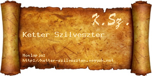 Ketter Szilveszter névjegykártya