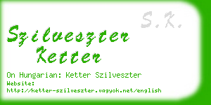 szilveszter ketter business card